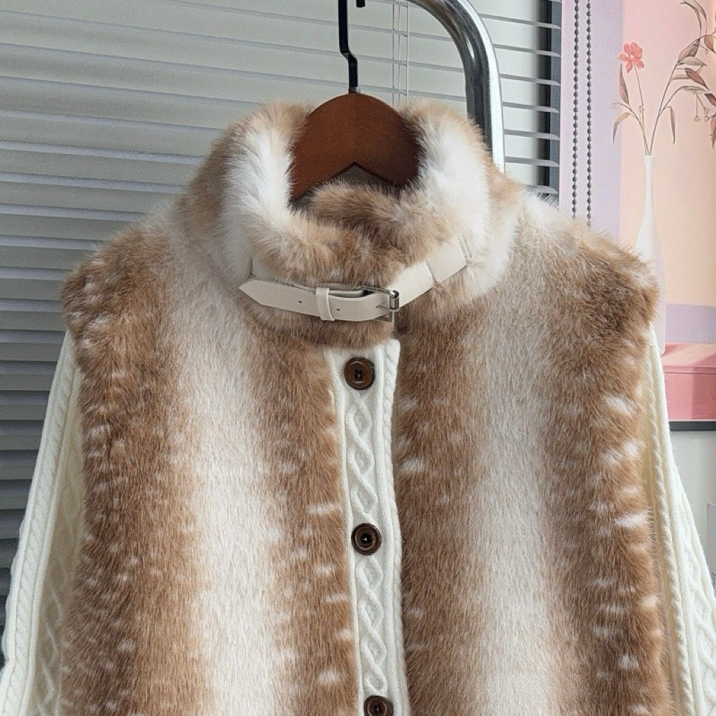 【outer】ファードッキングニットカーディガン    N3850