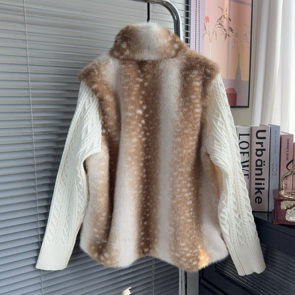 【outer】ファードッキングニットカーディガン    N3850