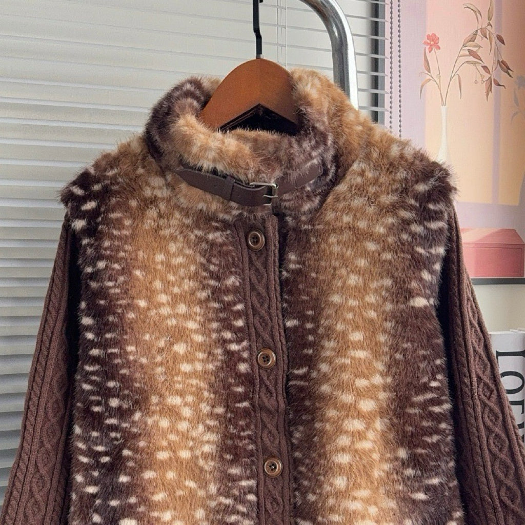 【outer】ファードッキングニットカーディガン    N3850