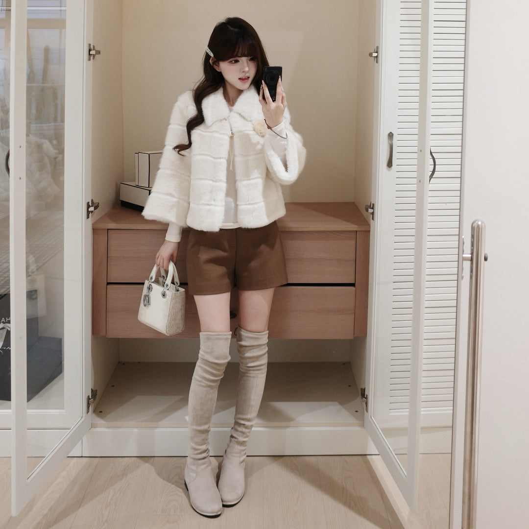 【outer】レディクラシックファージャケット   N3853