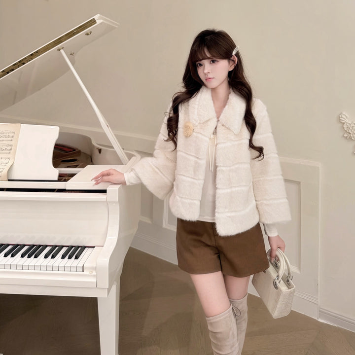 【outer】レディクラシックファージャケット   N3853
