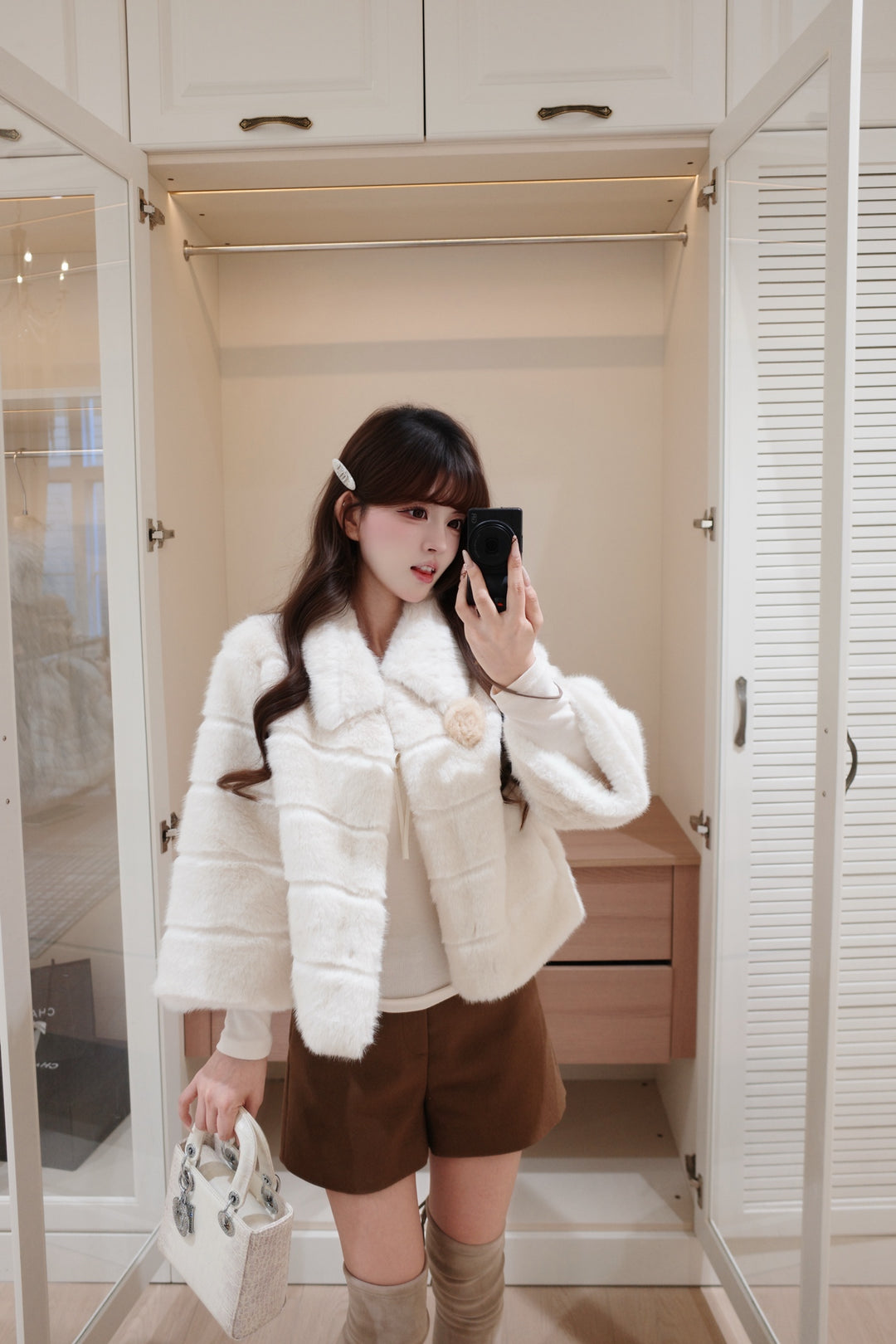 【outer】レディクラシックファージャケット   N3853