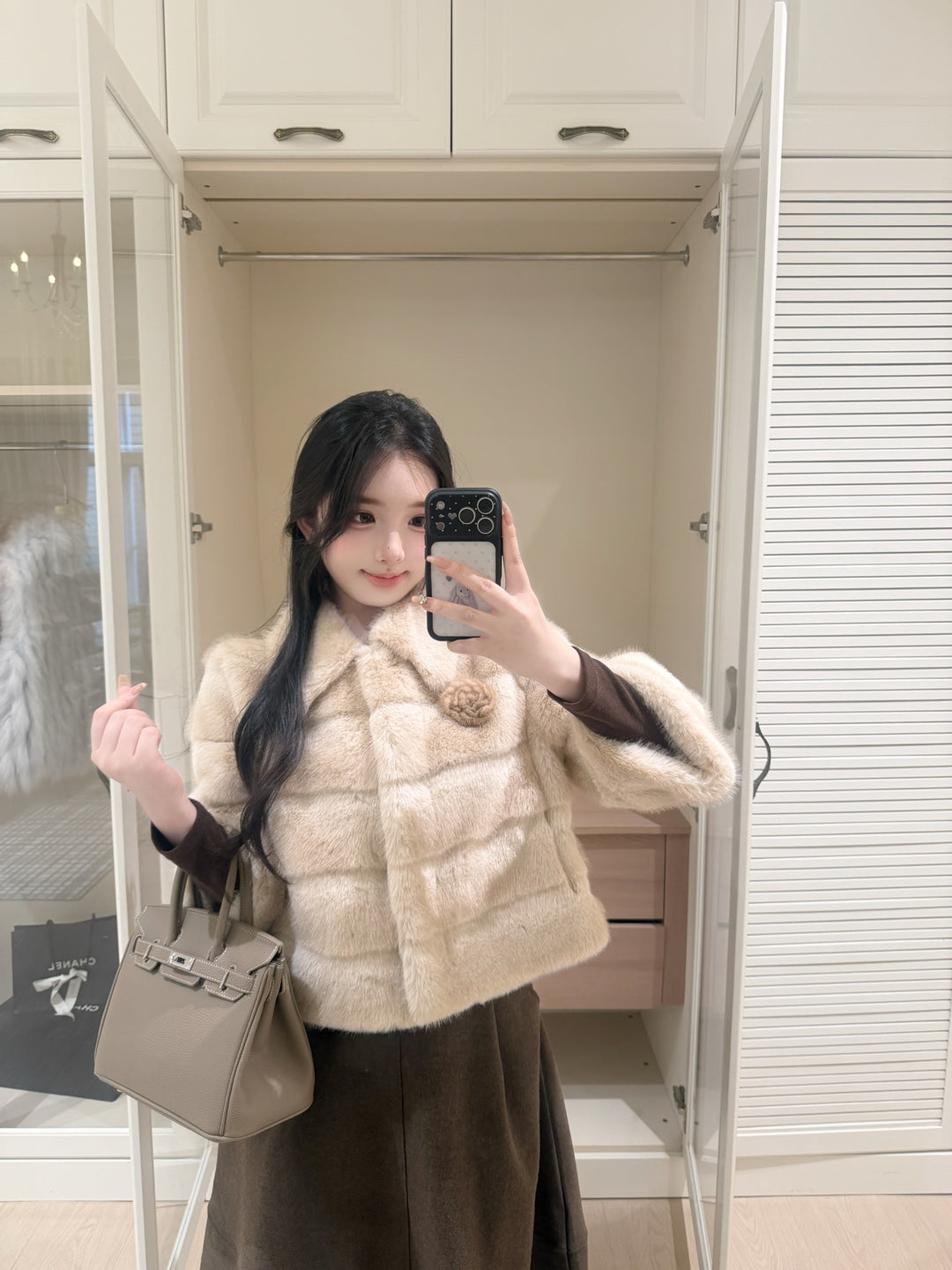 【outer】レディクラシックファージャケット   N3853