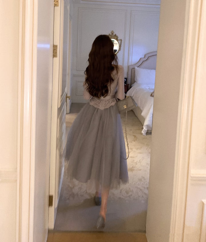 【dress】オフショルチュールレースワンピース  N3858