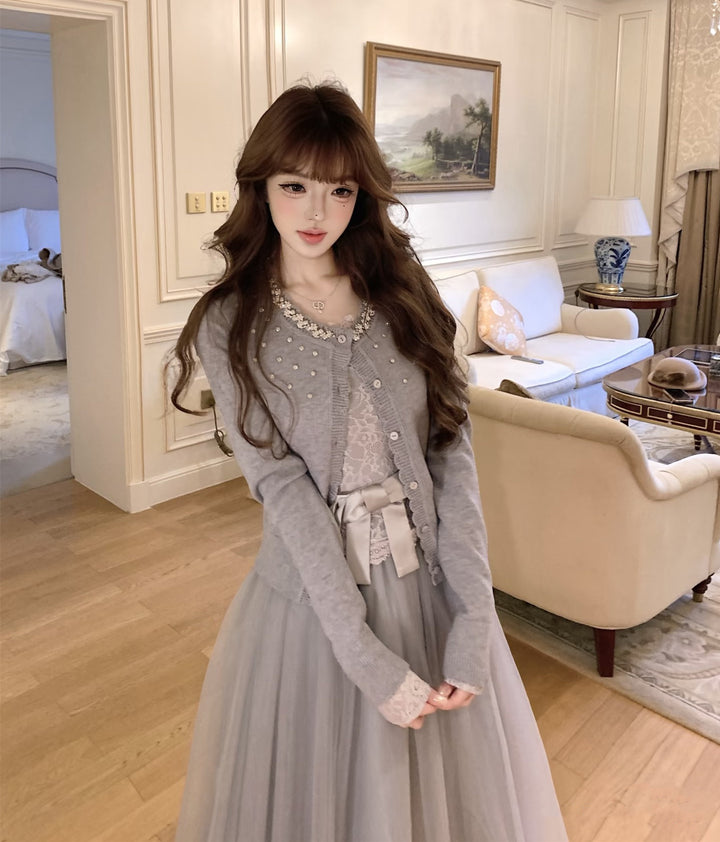 【dress】オフショルチュールレースワンピース  N3858