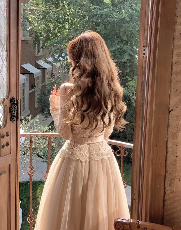 【dress】オフショルチュールレースワンピース  N3858