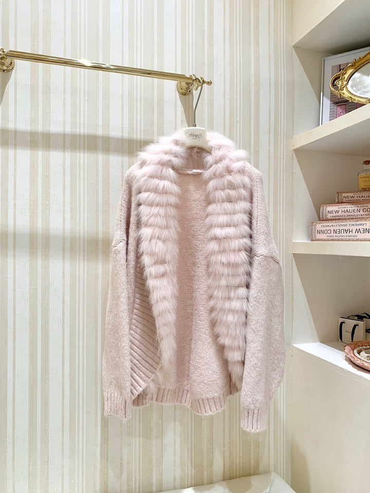 【outer】ファーニットカーディガン   N3857