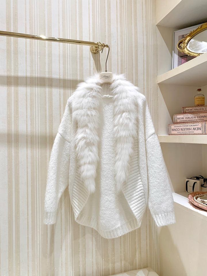 【outer】ファーニットカーディガン   N3857