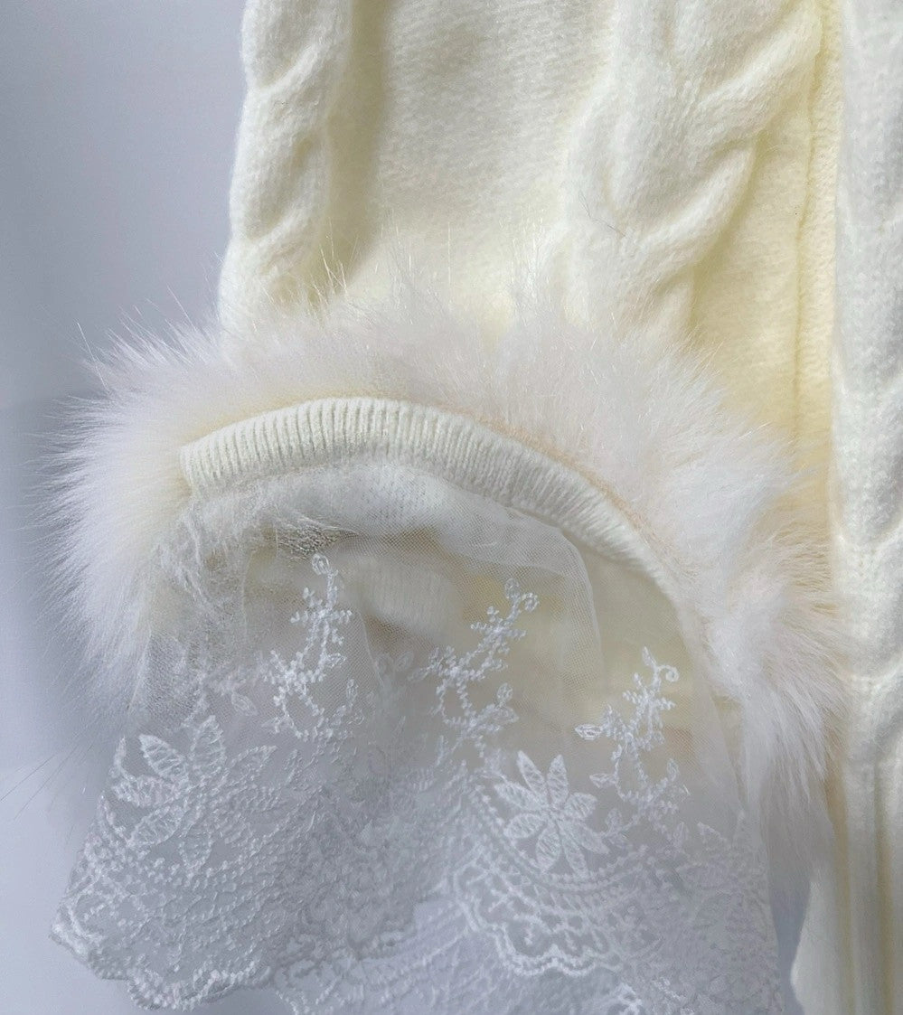 【tops】レースドルマンスリーブニットトップス　N3868