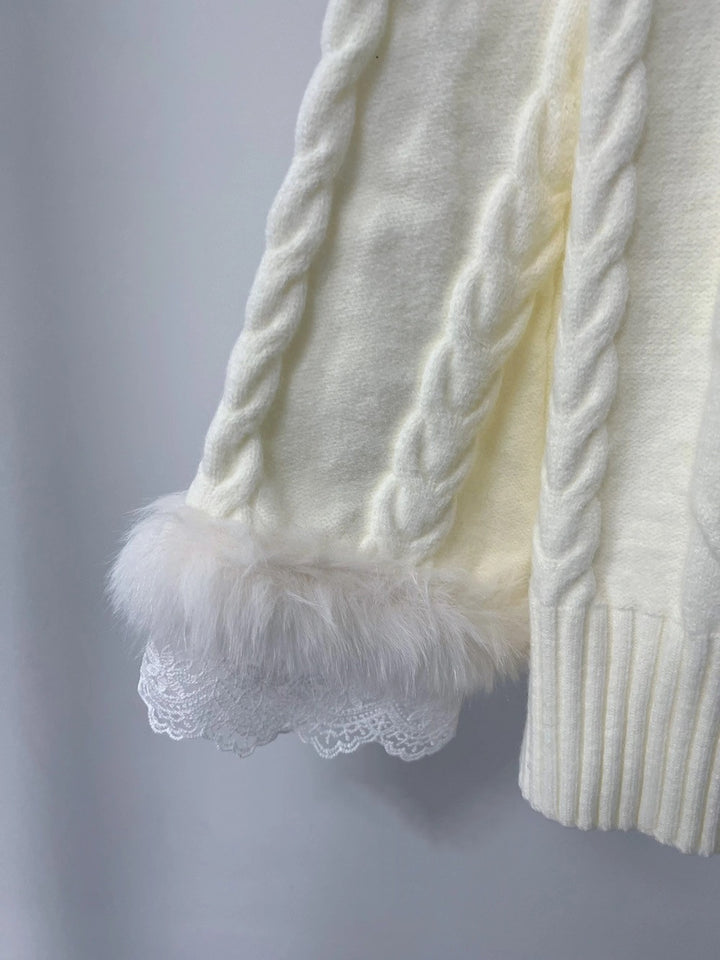 【tops】レースドルマンスリーブニットトップス　N3868