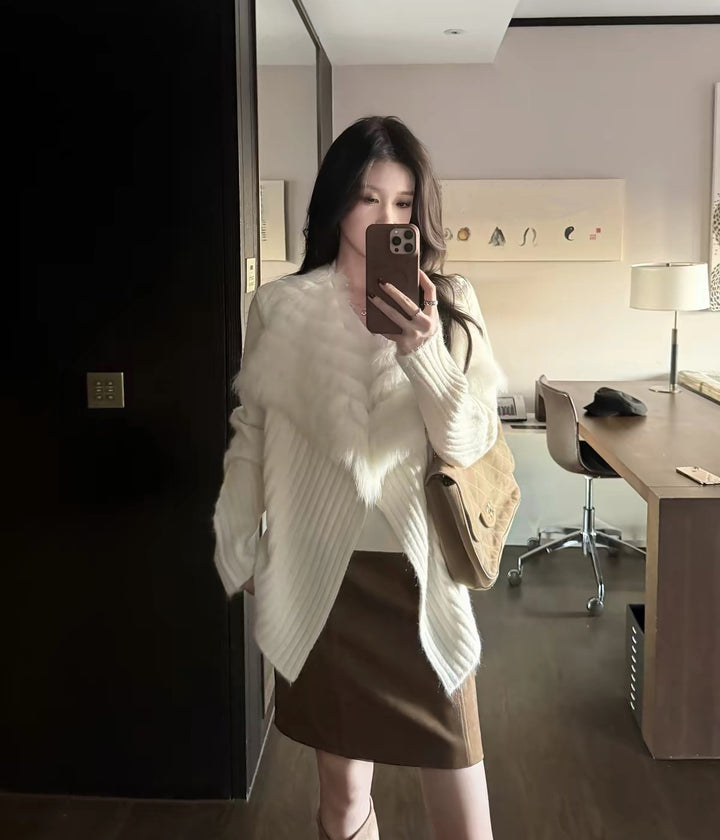【outer】ファーニットカーディガン N3875