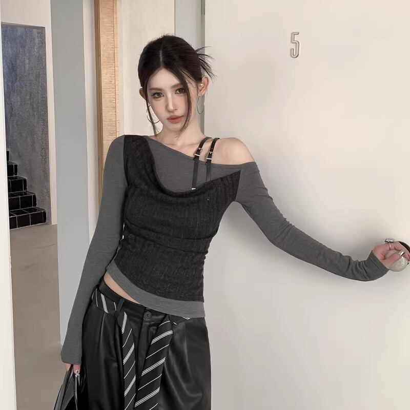 【tops】フェイクレイヤードトップス Q7940