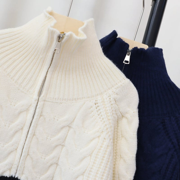【outer】ファスナーニットカーデ　M26994