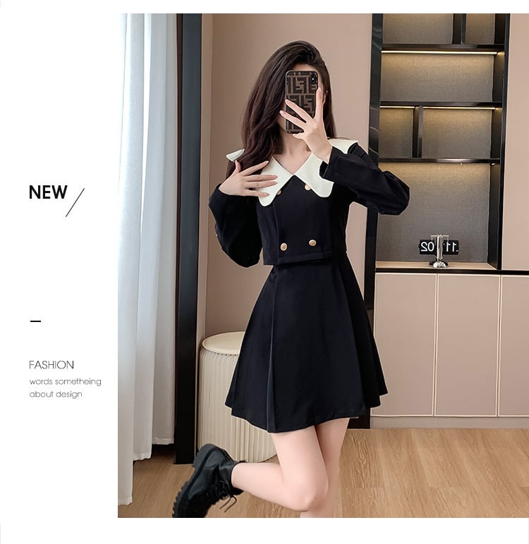 【dress】人気を独占中 エレガント切り替えワンピース　M17292