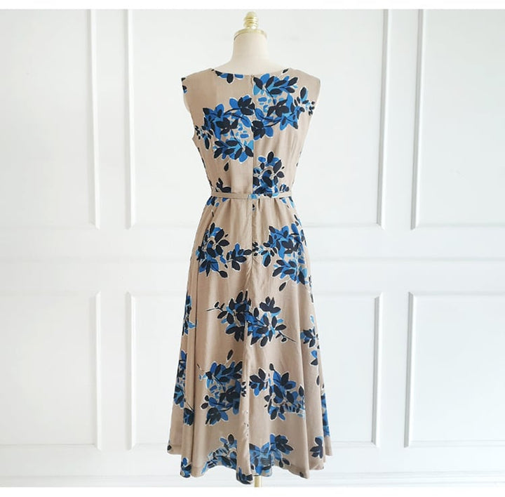 【dress】ノースリーブプリントワンピース　M25001