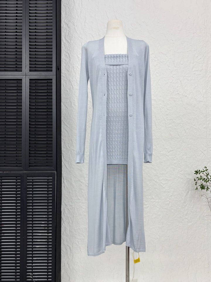 【set】ニットチューブドレス×ロングカーディガンセット Q9272