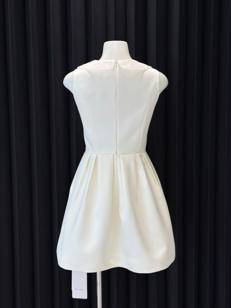 【dress】ノースリーブレースギャザーフリルワンピース Q8700