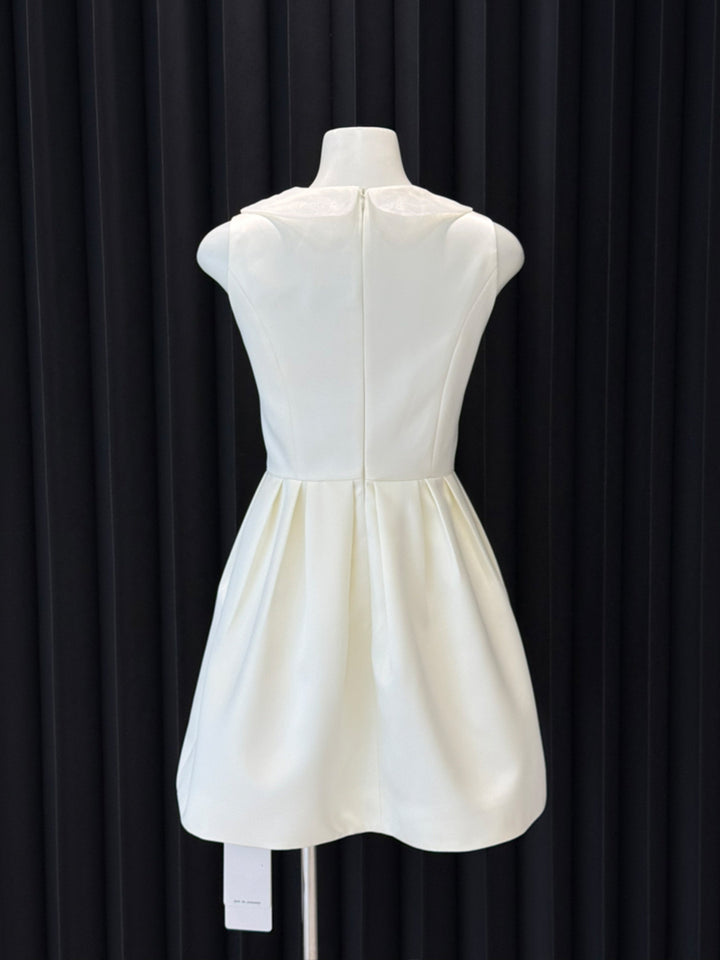 【dress】ノースリーブレースギャザーフリルワンピース Q8700