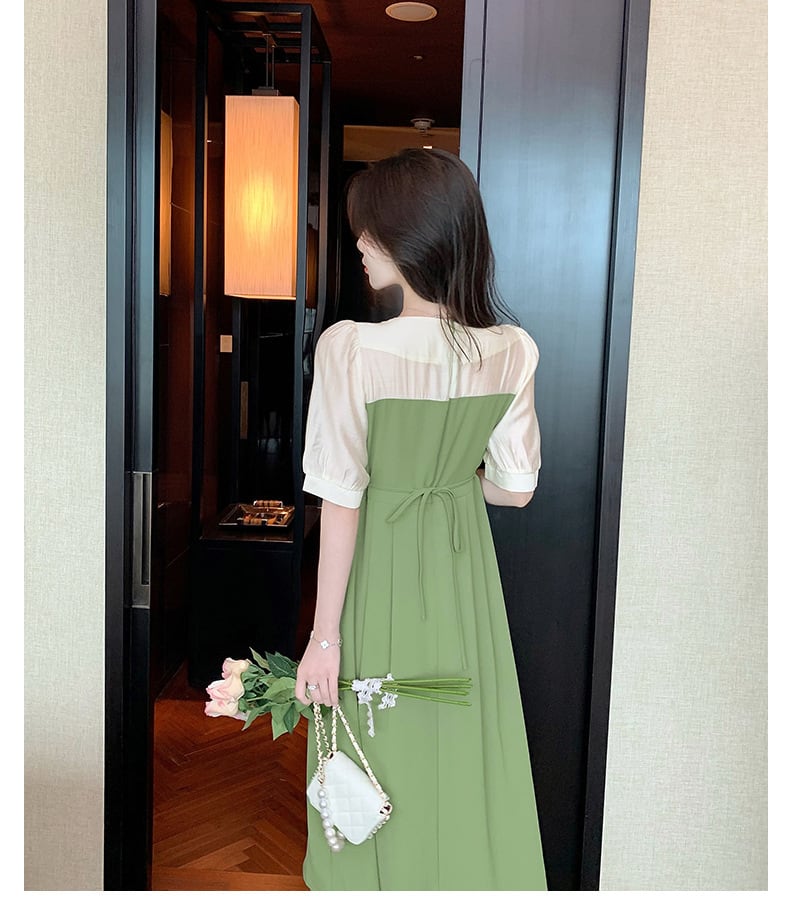 【dress】人気を独占中 エレガント切り替えデートワンピース　M16973