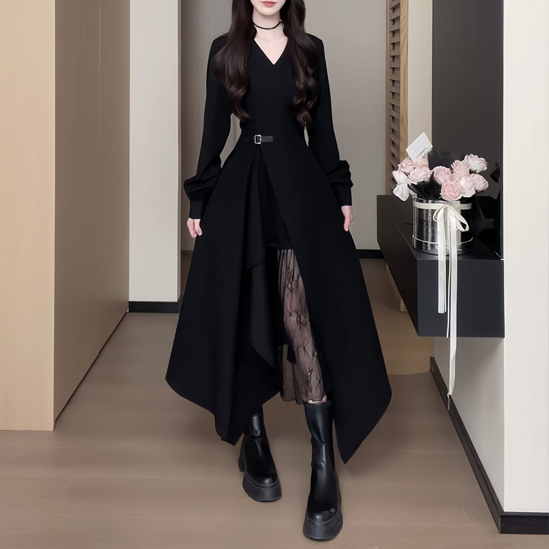 【dress】レースドッキングイレヘムワンピース　N3296