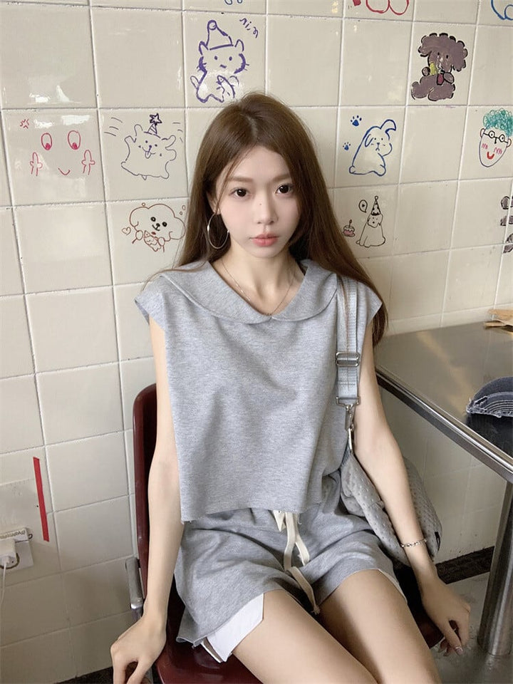 【set】Tシャツ×ショートパンツセット　M24037
