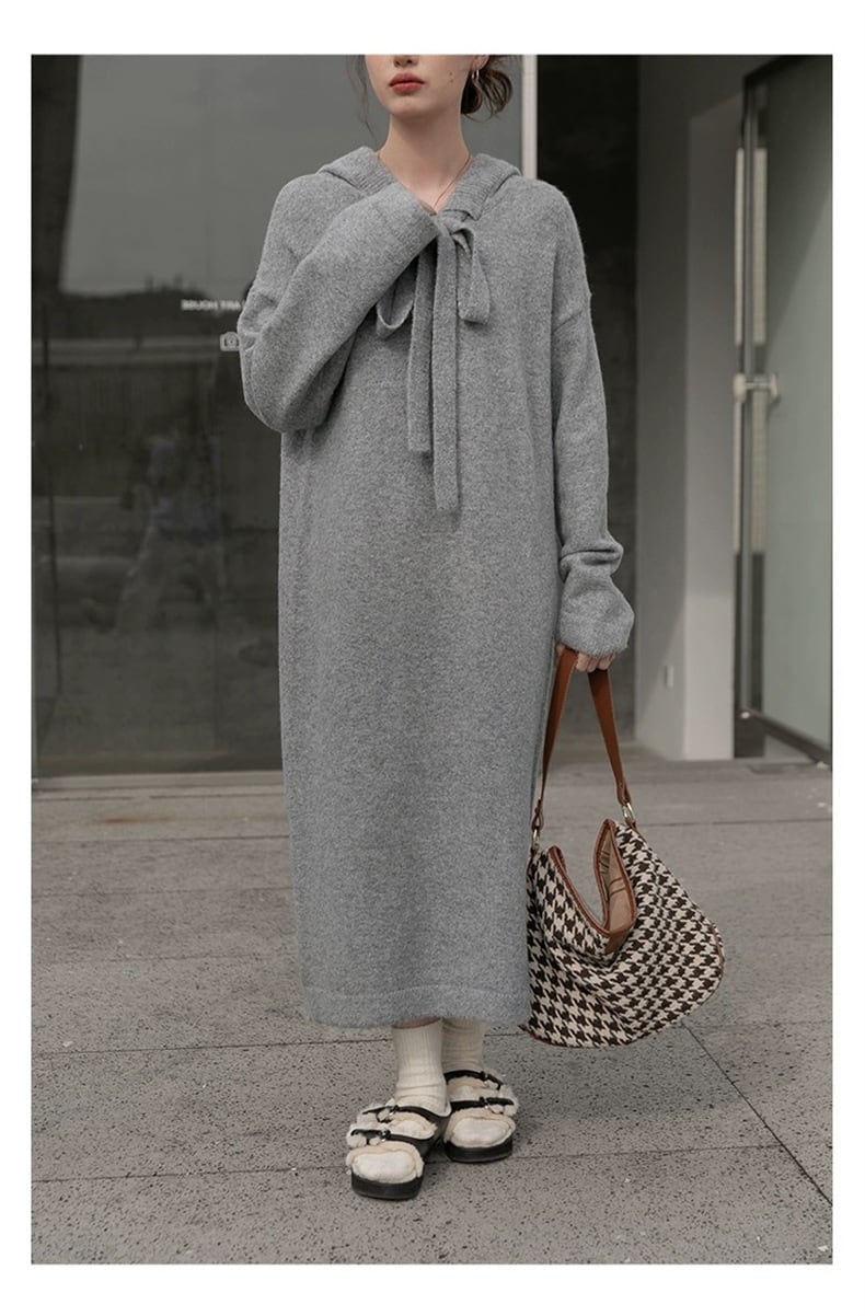 【dress】無地ニットワンピース　M18238