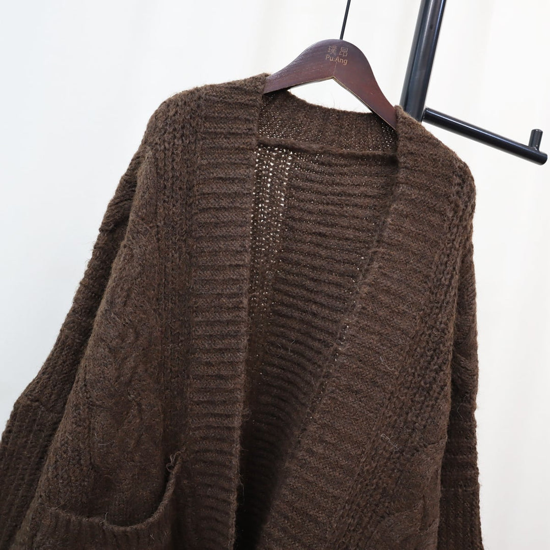 【outer】Vネックアウトポケットニットカーデ　M17853