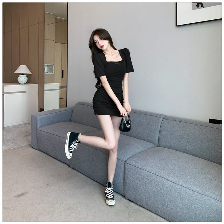 【dress】パフスリーブワンピース　M25163