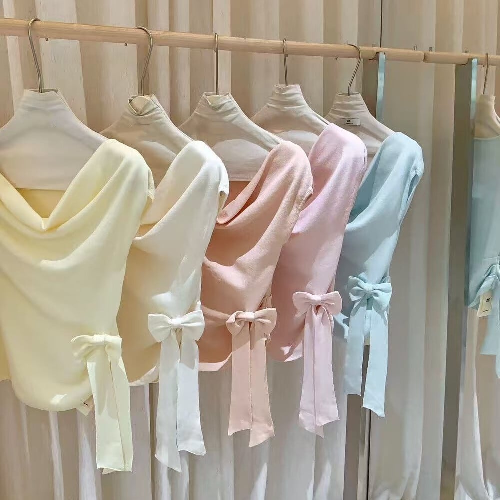 【tops】リボンニットトップス  N3552