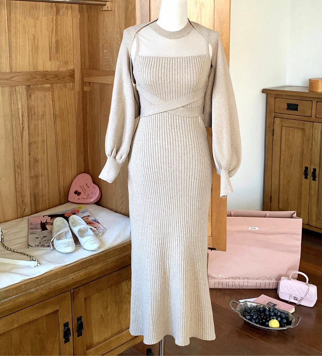 【set】4WAYシアードッキングワンピースセット　N3462