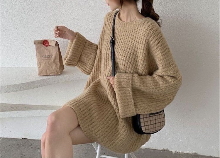 【tops】クルーネックニットセーター　M18398