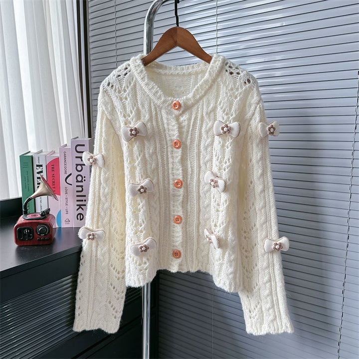 【outer】リボンニットカーデ　M26401