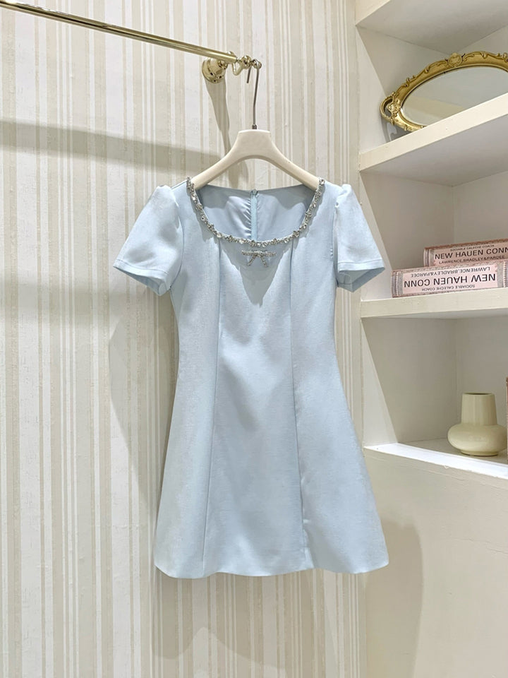 【dress】ラインストーンAラインワンピース Q8760