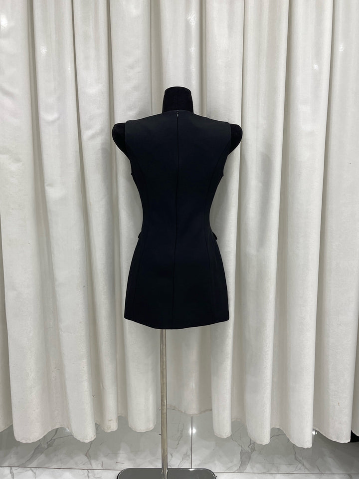 【dress】ラインストーン付きベストワンピース Q9087