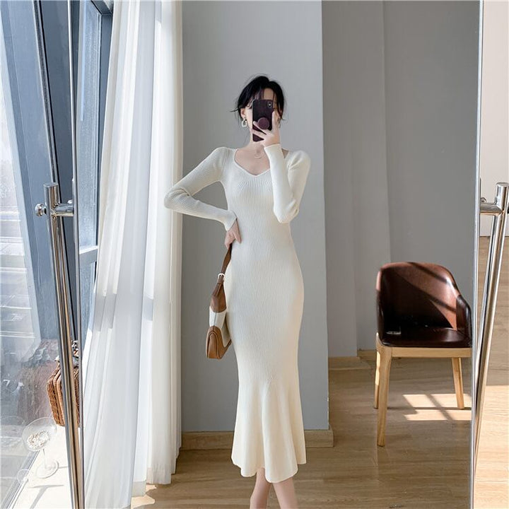 【dress】マーメイドニットワンピース　M28024