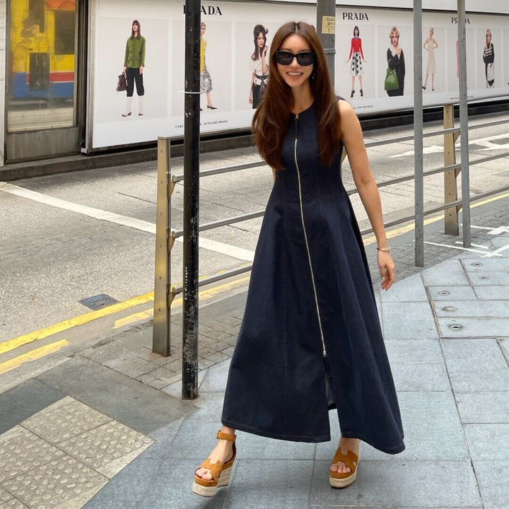 【dress】ファスナーノースリーブワンピース　M29765