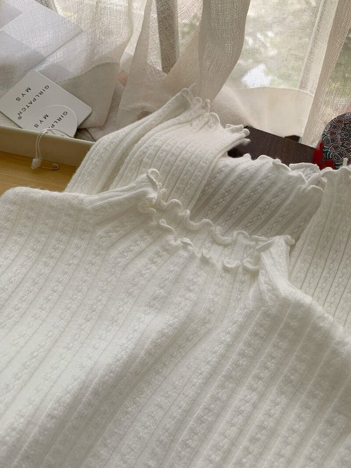 【tops】フリルニットトップス　M26833