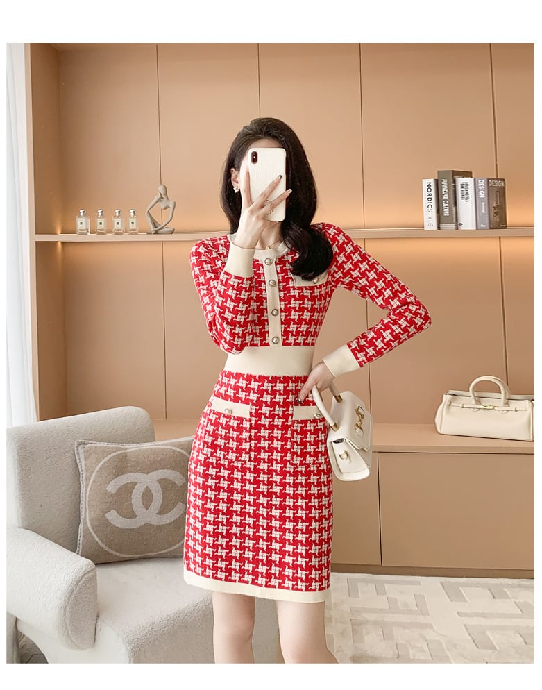 【dress】トレンドファッションニットワンピース　N2033