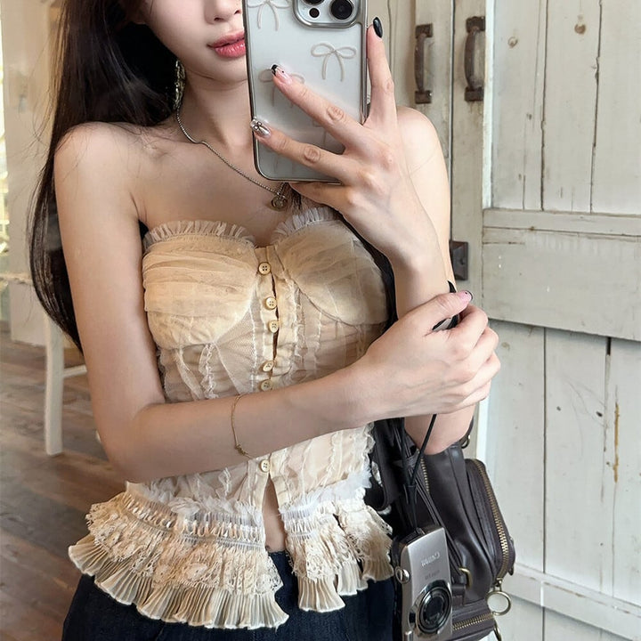 【tops】レースベアトップ　M24808