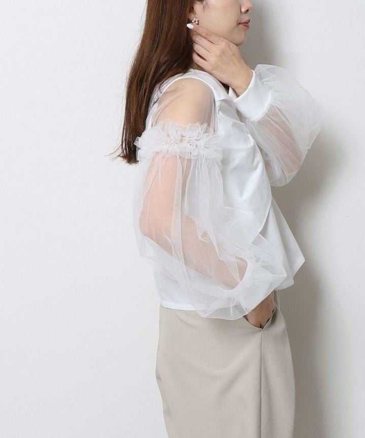 【tops】チュールドッキングブラウス　M30193