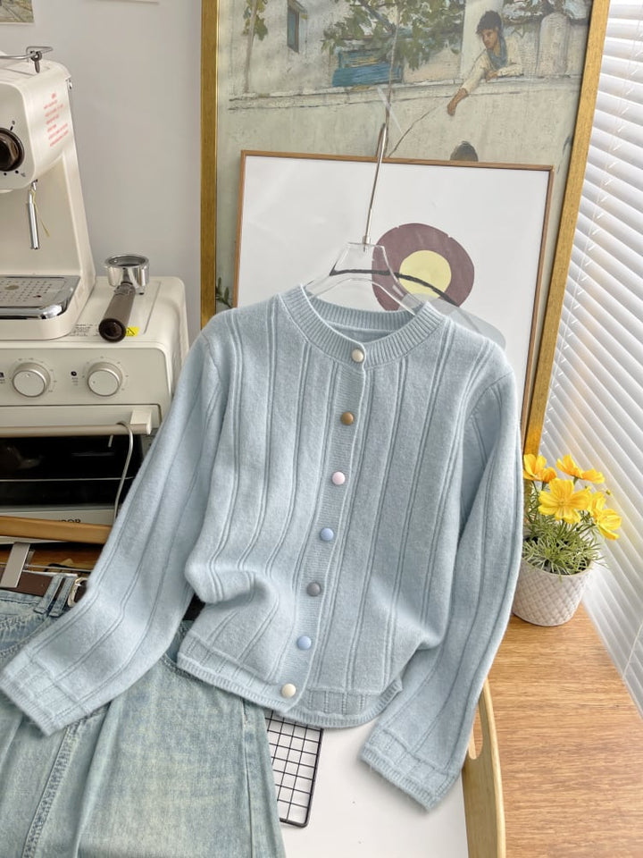 【outer】クルーネックニットカーデ　M28957