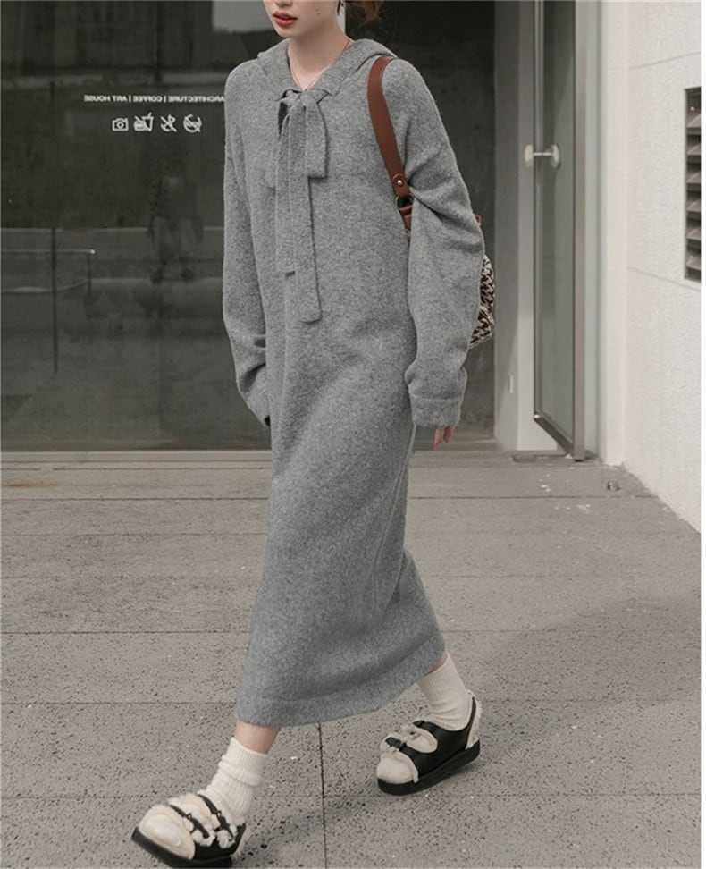 【dress】無地ニットワンピース　M18238