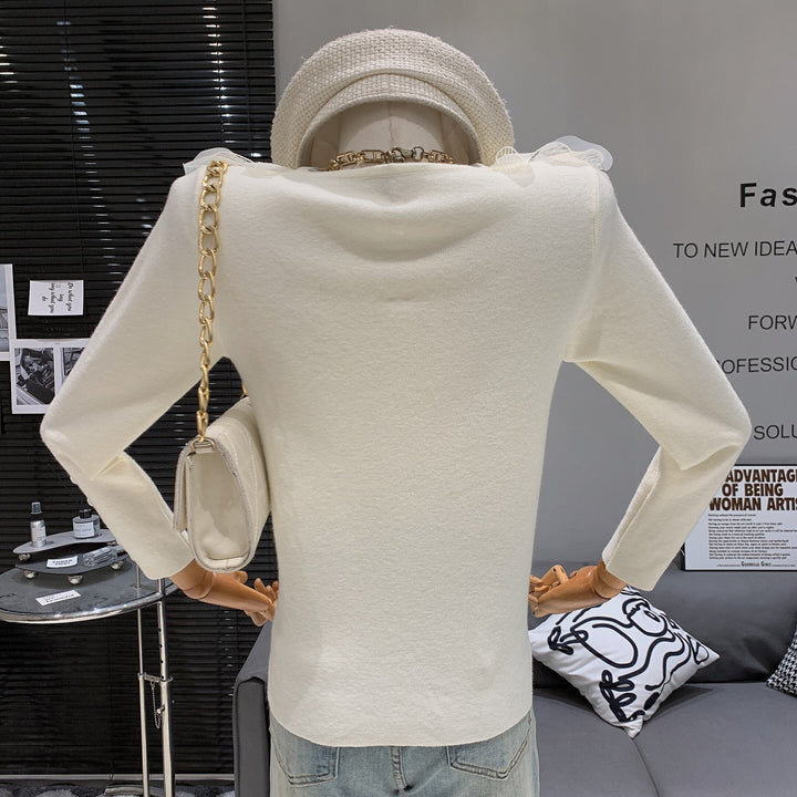 【tops】立体フラワーニットトップス　M28064