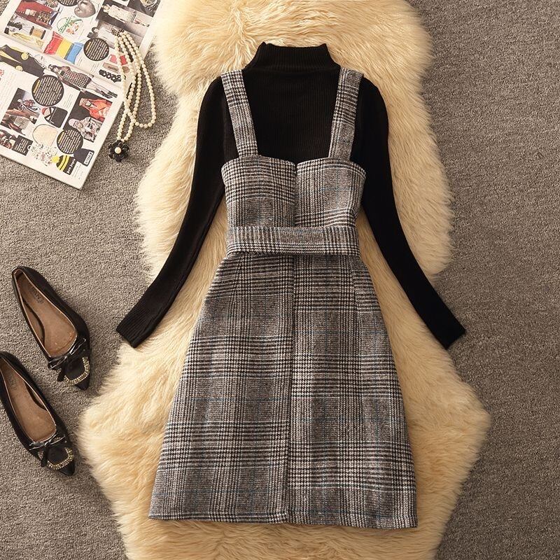 【dress】チェック柄キャミワンピース　N2258