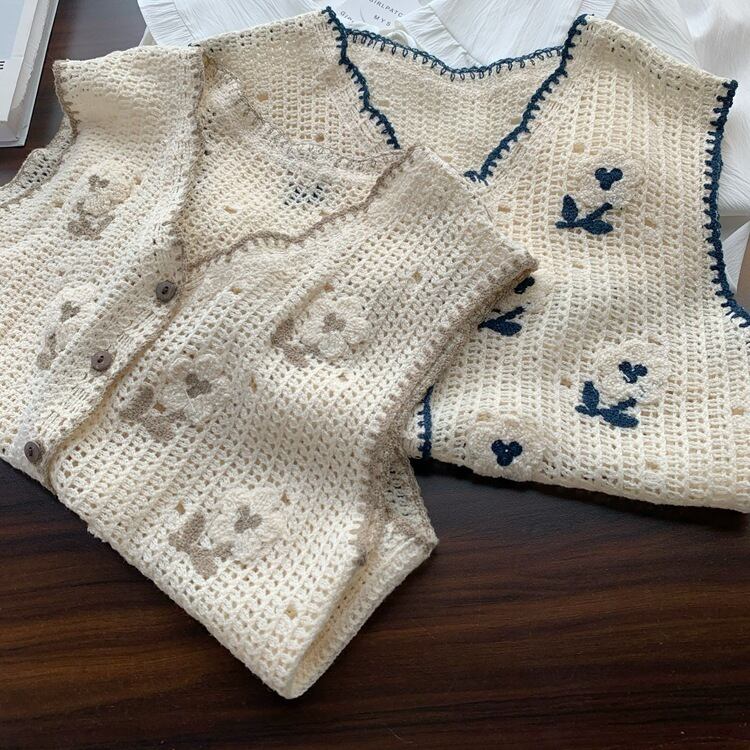 【tops】ジャカードニットベスト　M29422