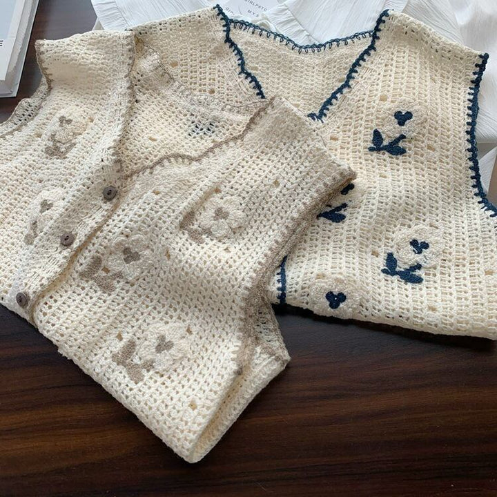 【tops】ジャカードニットベスト　M29422