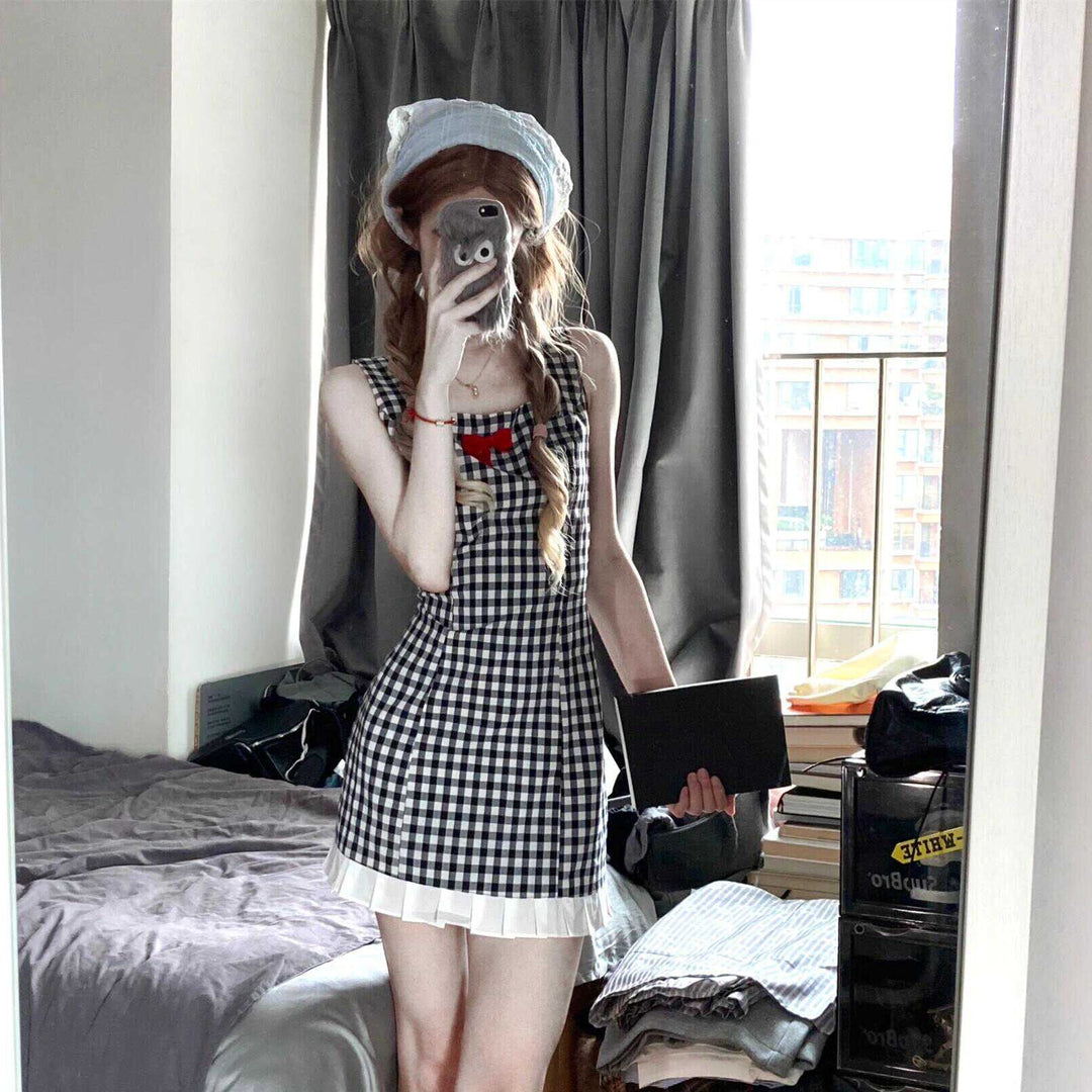 【dress】チェック柄キャミワンピース　M30056