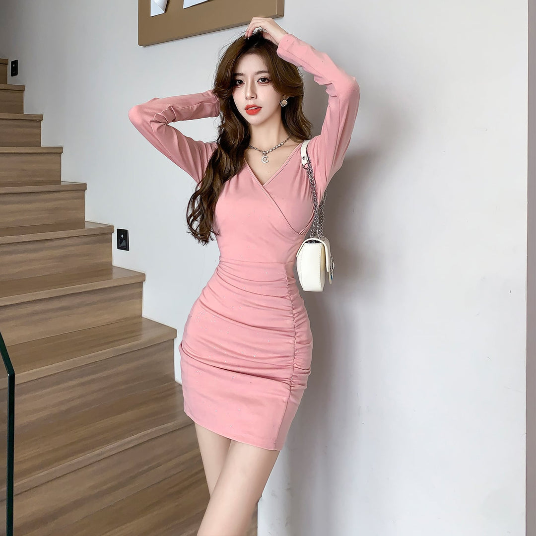 【dress】Vネックワンピース　M26944