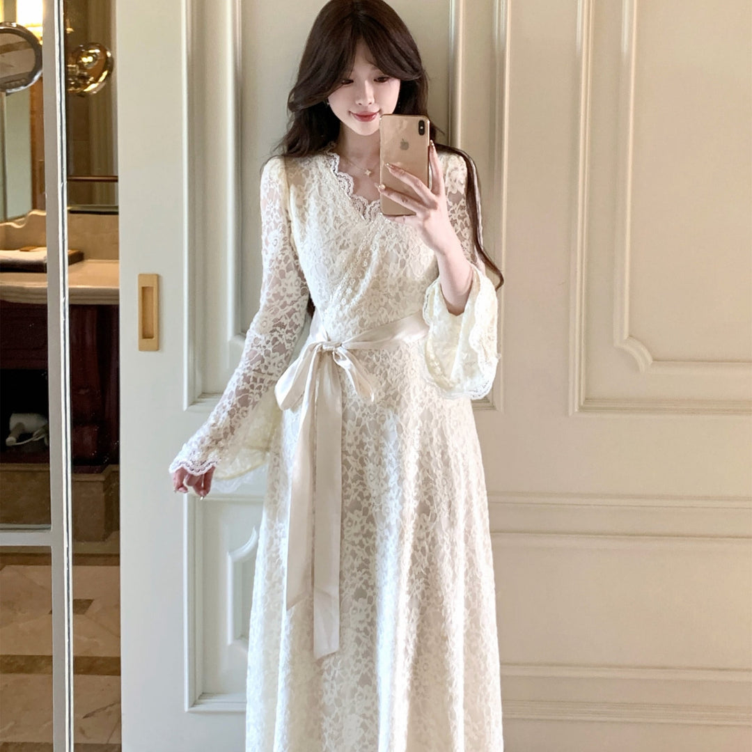 【dress】ベルスリーブレースワンピース　N3514