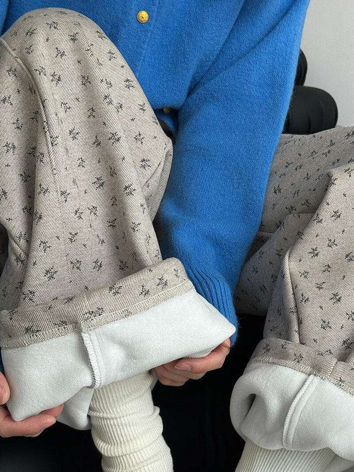 【bottoms】裏起毛ワイドパンツ Q7763